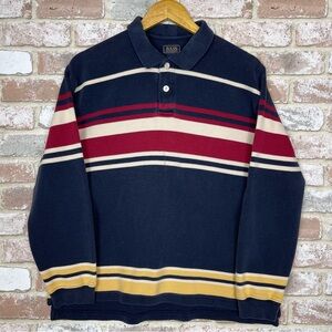 G.H. BASS & Co. Men’s Long Sleeve Pullover Shirt Striped Cotton Size Medium